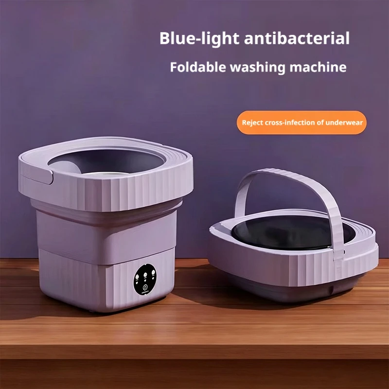Baby Clothing Washing Machine - Składana Mini Pralka z Niebieskim Światłem