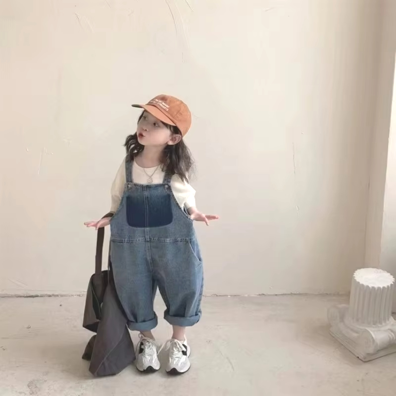 Baby Overall Denim - Unisexowy dziecięcy kombinezon jeansowy, jednolite dżinsowe