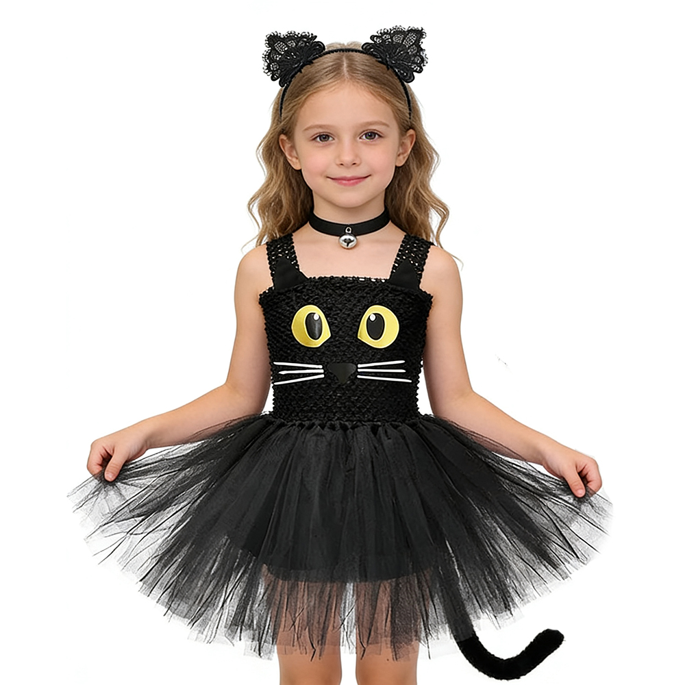 Baby Tutu Skirt - Sukienka Tutu Czarny Kot dla Dziewczynek,