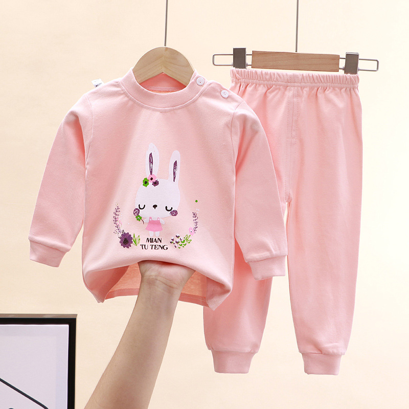Baby Clothing For Sleep - Jesienne piżamy dla dziewczynek, różowe komplety