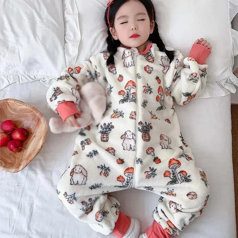 Baby Clothing For Sleep - Cartoon flanelowa polarowa dziecięca bielizna nocna